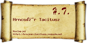Hrncsár Tacitusz névjegykártya